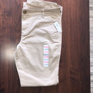 Mid Rise Boot-Cut Khaki Pants